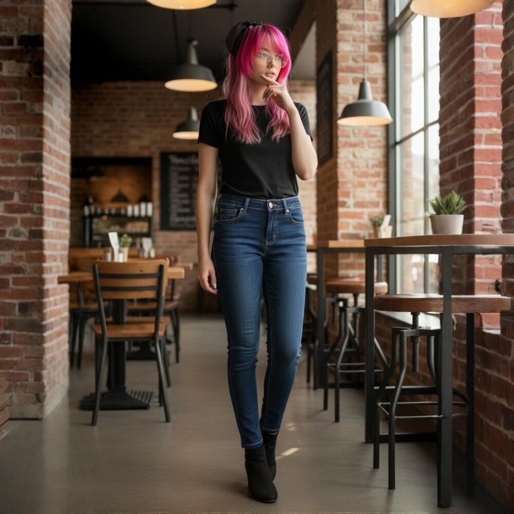 YMI ✦ Dark Wash Wantabaru Skinny Jeans ✦ Stretch Denim Sleek Everyday Fit 7